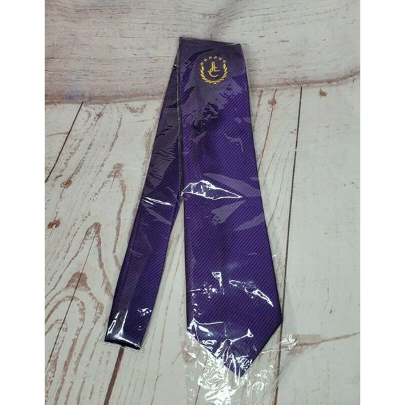 Rare Designer J Louis Embroidered Handmade %100 Silk Purple Tie - Picture 9 of 11